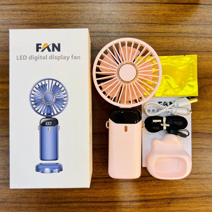 USB Handheld Digital Display Folding Aromatherapy Fan, Battery Capacity: 4000mAh(N15 Deep Sea Blue) - Electric Fans by PMC Jewellery | Online Shopping South Africa | PMC Jewellery | Buy Now Pay Later Mobicred