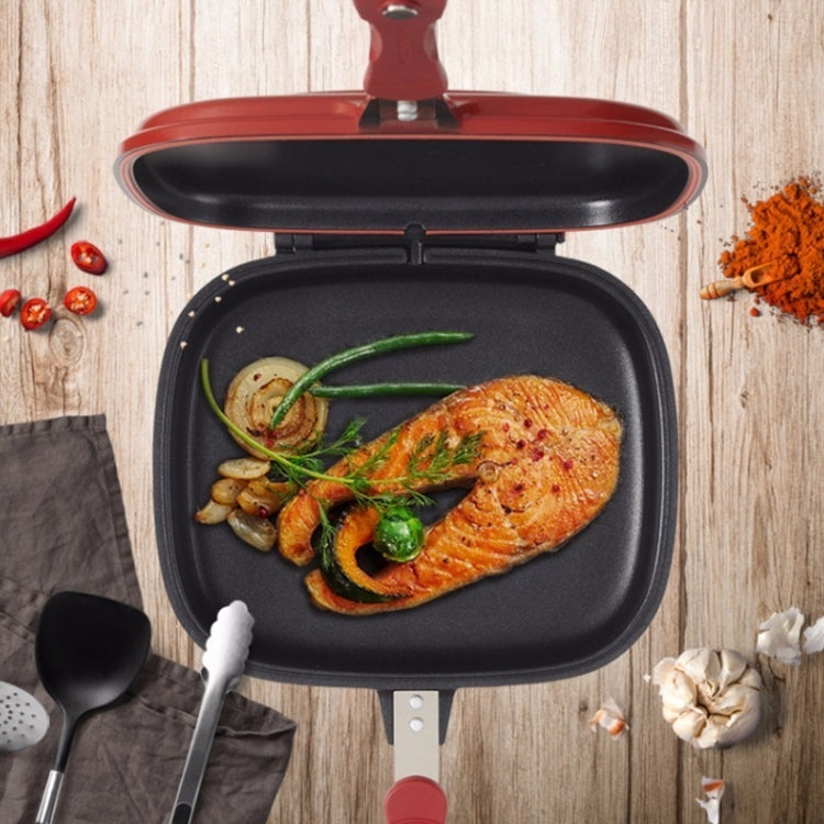 Household Pan Double Side Grill Fry Pan Cookware Double Face Pan(28cm) - Pans by PMC Jewellery | Online Shopping South Africa | PMC Jewellery | Buy Now Pay Later Mobicred