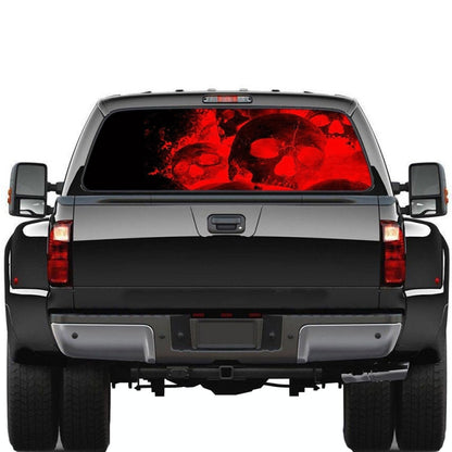 D-954 Flame Skeleton Rear Window Pattern Sticker Truck SUV Behind Wind Glass Stickers(Red) - Decorative Sticker by PMC Jewellery | Online Shopping South Africa | PMC Jewellery | Buy Now Pay Later Mobicred