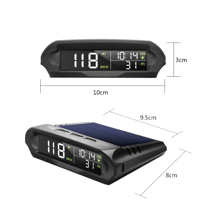 Car Solar HUD Tire Pressure Monitoring GPS Speed Time Altitude Table(Black) - Head Up Display System by PMC Jewellery | Online Shopping South Africa | PMC Jewellery | Buy Now Pay Later Mobicred