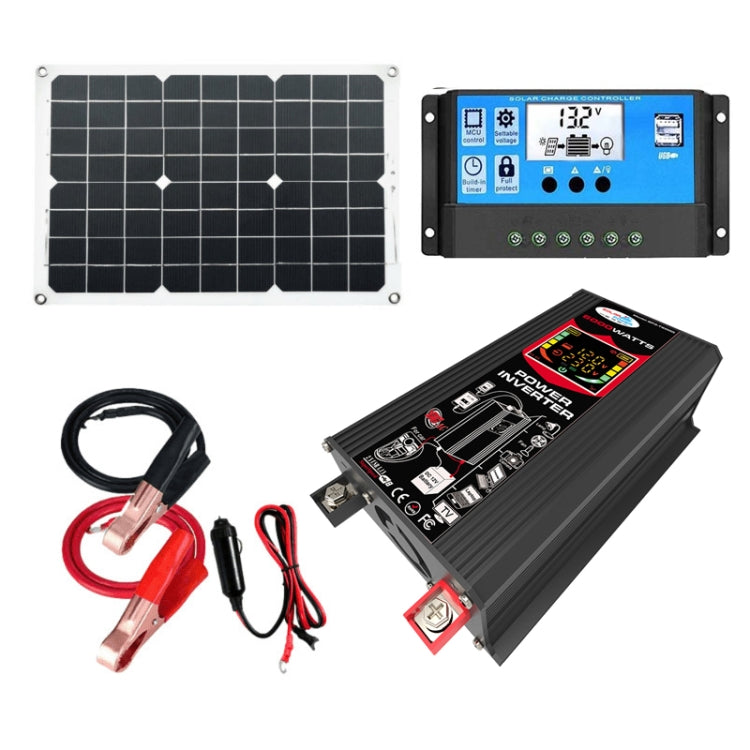 Tang 3 Generations Home Solar Generator Inverter+30A Controller+18W 12V Solar Panel, Specification: Black 12V To 220V - Modified Square Wave by PMC Jewellery | Online Shopping South Africa | PMC Jewellery | Buy Now Pay Later Mobicred