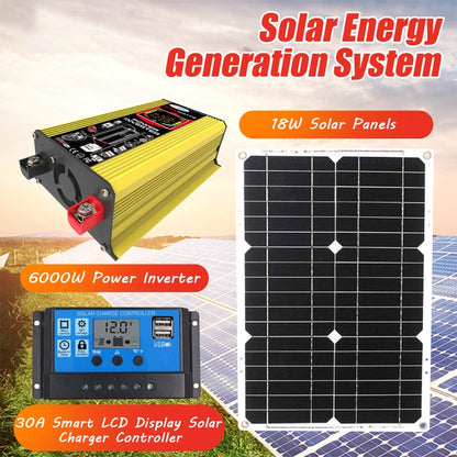 Tang 3 Generations Home Solar Generator Inverter+30A Controller+18W 12V Solar Panel, Specification: Yellow 12V To 220V - Modified Square Wave by PMC Jewellery | Online Shopping South Africa | PMC Jewellery | Buy Now Pay Later Mobicred