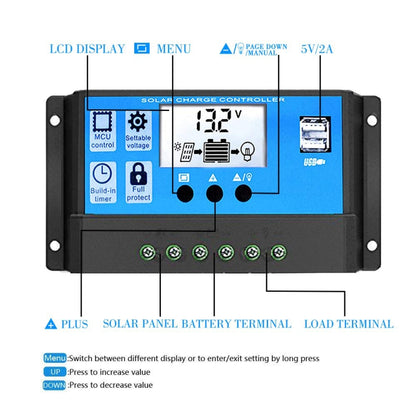 Solar Power System Inverter 30A Controller+18W 12V Solar Panel, Specification: Yellow 12V To 220V - Charger by PMC Jewellery | Online Shopping South Africa | PMC Jewellery