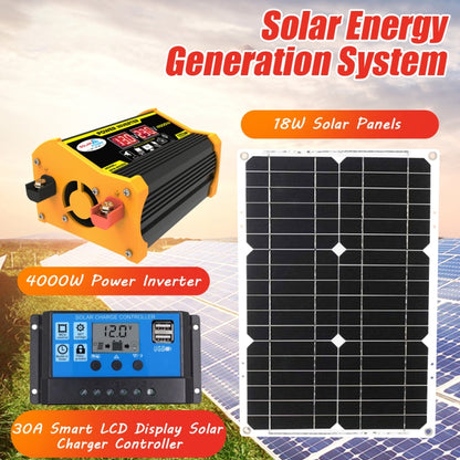 Saga Generation 2 Home Solar Generator Inverter+30A Controller+18W 12V Solar Panel, Specification: Black 12V To 220V - Modified Square Wave by PMC Jewellery | Online Shopping South Africa | PMC Jewellery | Buy Now Pay Later Mobicred