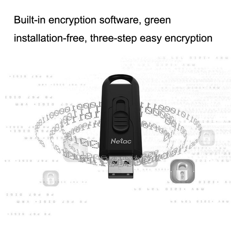 Netac U309 High Speed USB3.0 Push-Pull Encrypted USB Flash Drive, Capacity: 64GB - USB Flash Drives by Netac | Online Shopping South Africa | PMC Jewellery