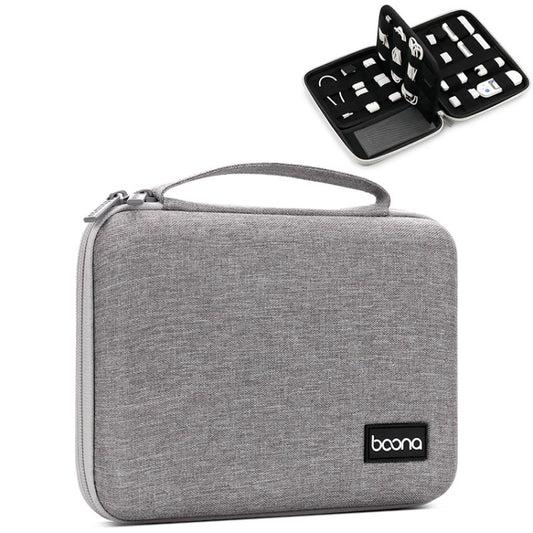 Baona BN-F018 Multifunctional Double Layer EVA Hard Shell U Disk Data Cable Storage Bag(Grey) - Hard Drive Bags & Cases by Baona | Online Shopping South Africa | PMC Jewellery | Buy Now Pay Later Mobicred