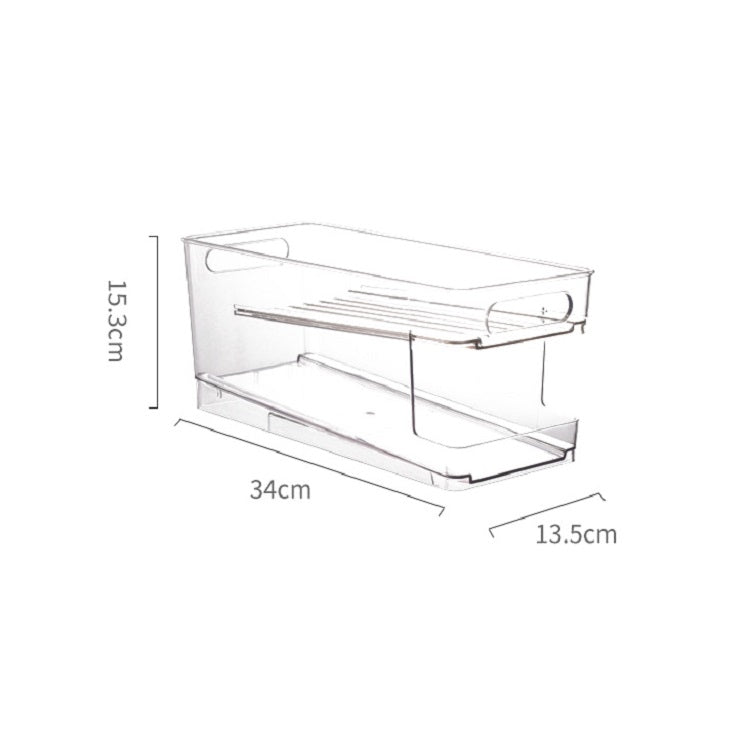 Transparent 2 Layer Automatic Roll-off Cans Beverage Refrigerated Storage Box - Shelf by PMC Jewellery | Online Shopping South Africa | PMC Jewellery