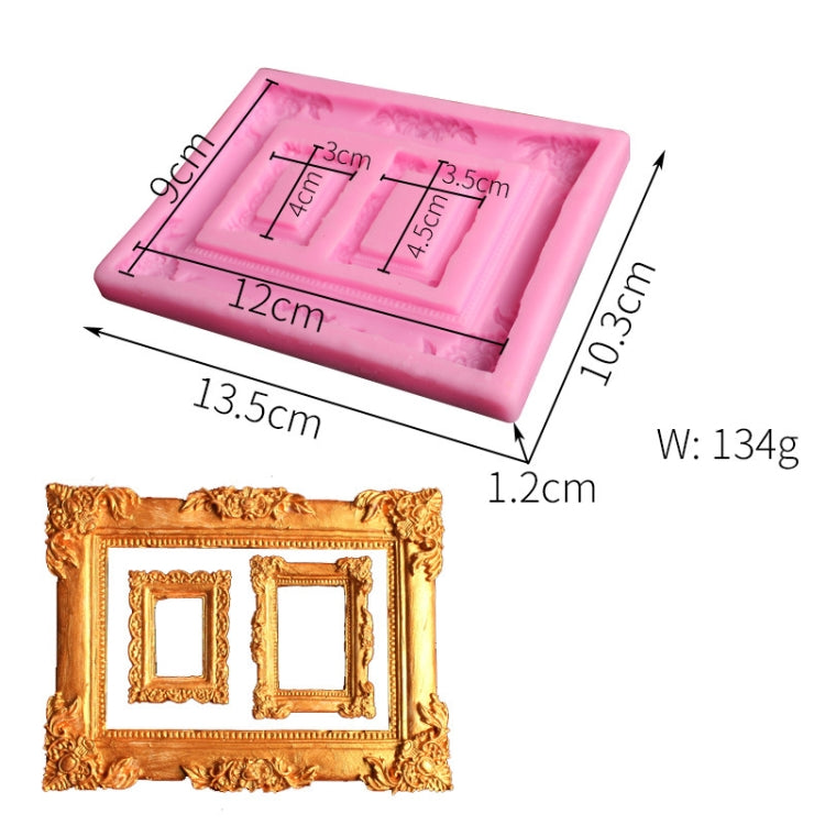 Vintage Photo Frame Liquid Silicone Fondant Mould(Pink) - Food Molds by PMC Jewellery | Online Shopping South Africa | PMC Jewellery