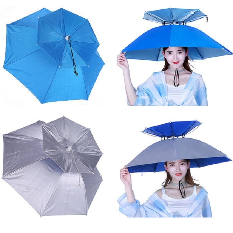 Double-layer Fishing Umbrella Hat Outdoor Sunscreen And Rainproof Folding Umbrella Hat, Color: 95 Purple (Elastic Band) - Umbrellas by PMC Jewellery | Online Shopping South Africa | PMC Jewellery