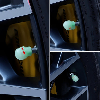 1 Sets Car Tire Luminous Valve Cap Motorcycle Skull Valve Core Cap(Green) - Tire Valve Caps by PMC Jewellery | Online Shopping South Africa | PMC Jewellery