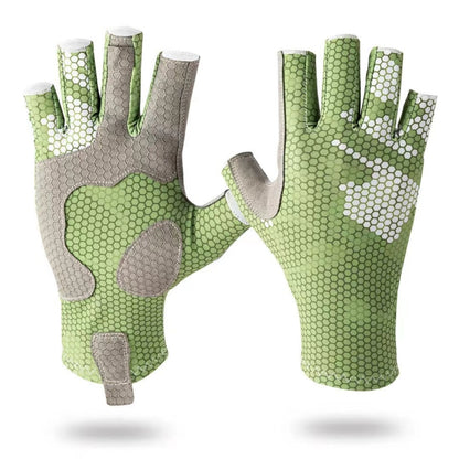 Ice Silk Half Finger Fishing Gloves Sunscreen  Riding Gloves, Size:  Free Size(Youth Green) - Safety Gloves by PMC Jewellery | Online Shopping South Africa | PMC Jewellery