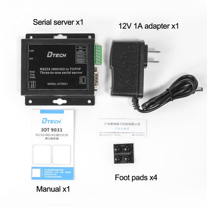 DTECH IOT9031 RS232/485/422 To TCP 3 In 1 Serial Server, CN Plug - RS485 / RS232 Series by PMC Jewellery | Online Shopping South Africa | PMC Jewellery | Buy Now Pay Later Mobicred