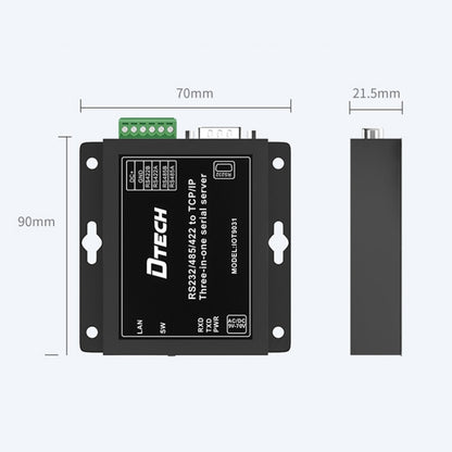 DTECH IOT9031 RS232/485/422 To TCP 3 In 1 Serial Server, CN Plug - RS485 / RS232 Series by PMC Jewellery | Online Shopping South Africa | PMC Jewellery | Buy Now Pay Later Mobicred