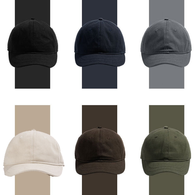 Soft Top Retro All-match Short-brimmed Hat Big Head Peaked Cap(Coffee) - Peaked Cap by PMC Jewellery | Online Shopping South Africa | PMC Jewellery