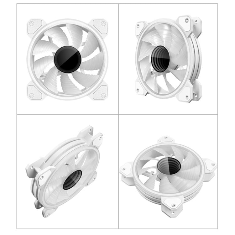 COOLMOON 12cm Infinity Lens Computer Cooling Fan PWM ARGB Chassis Cooling Fan(White) - Fan Cooling by COOLMOON | Online Shopping South Africa | PMC Jewellery