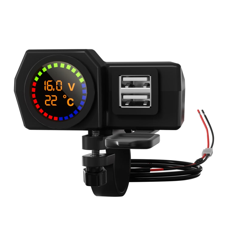 WUPP CS-1747A1 Motorcycle Voltage Temperature Digital Display Double USB Phone Charger - Battery Charger by WUPP | Online Shopping South Africa | PMC Jewellery | Buy Now Pay Later Mobicred
