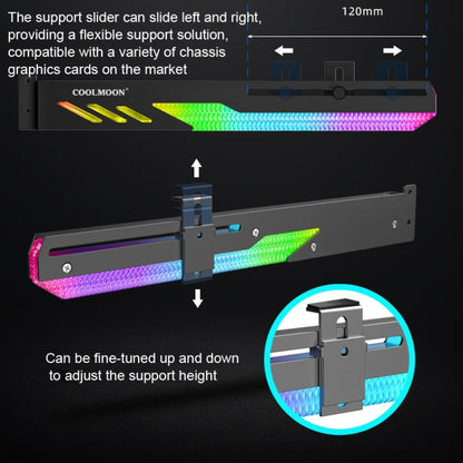 COOLMOON GT8 Graphics Card Bracket With 5V ARGB Multi-interface(Black) - Caddies & Enclosures by COOLMOON | Online Shopping South Africa | PMC Jewellery