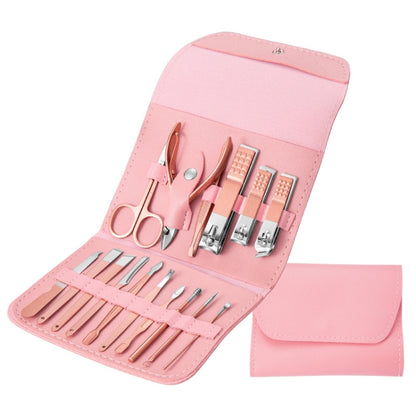 Nail Art Tool Set Nail Clippers Dead Skin Scissors Manicure Tool, Specification: 16 In 1 Pink - Nail Clipper by PMC Jewellery | Online Shopping South Africa | PMC Jewellery | Buy Now Pay Later Mobicred