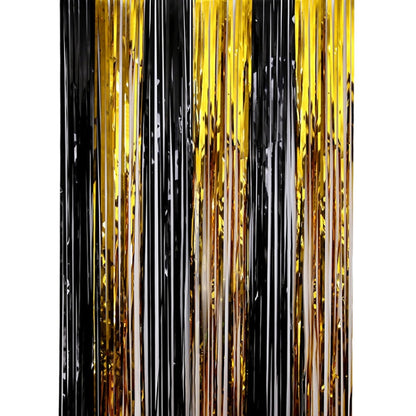 Black And Gold Rain Curtain Festival Party Decoration Props, Size: 1x2M - Holiday Decorations by PMC Jewellery | Online Shopping South Africa | PMC Jewellery