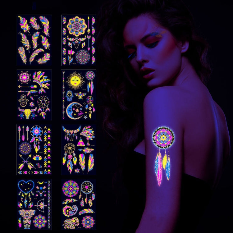 2 PCS Fluorescent Bronzing Waterproof Tattoo Stickers(JYG-005) - Sticker by PMC Jewellery | Online Shopping South Africa | PMC Jewellery