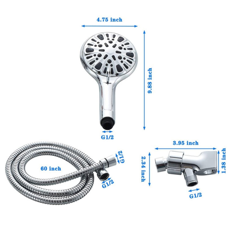 9 Functions Handheld Shower Pressurized Shower With Water Off and Pause, Style: Shower Kit - Shower Head by PMC Jewellery | Online Shopping South Africa | PMC Jewellery