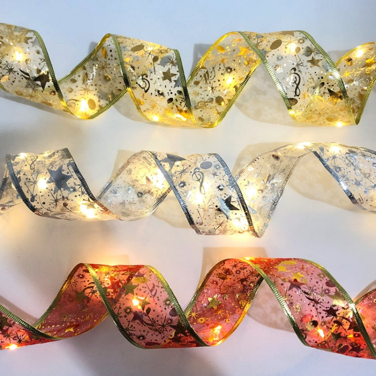 Christmas LED Lights Bronzing Double Ribbon String Lights, Specification: 1m(Gold Warm Light) - Decoration Lamps by PMC Jewellery | Online Shopping South Africa | PMC Jewellery