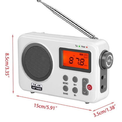 SY-8801 Portable Retro Radio HD LCD Screen Weight Bass Short Wave Radio(White) - Radio Player by PMC Jewellery | Online Shopping South Africa | PMC Jewellery | Buy Now Pay Later Mobicred