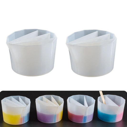 2 PCS DIY Crystal Epoxy Color Separation Cup Silicone Toning Cup, Style: 4 Grid - Arts & Crafts by PMC Jewellery | Online Shopping South Africa | PMC Jewellery