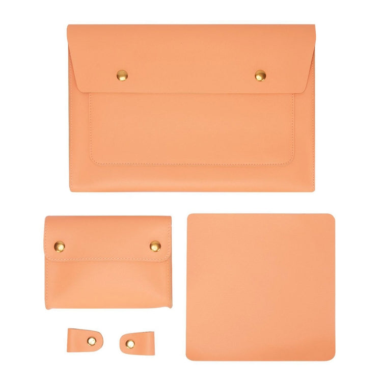 S178 3 In 1 Leather Waterproof Laptop Liner Bag, Size: 13 inches(Honeydet Oranges) - 13.3 inch by PMC Jewellery | Online Shopping South Africa | PMC Jewellery | Buy Now Pay Later Mobicred