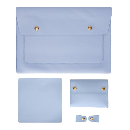 S178 3 In 1 Leather Waterproof Laptop Liner Bag, Size: 13 inches(Baby Blue) - 13.3 inch by PMC Jewellery | Online Shopping South Africa | PMC Jewellery | Buy Now Pay Later Mobicred