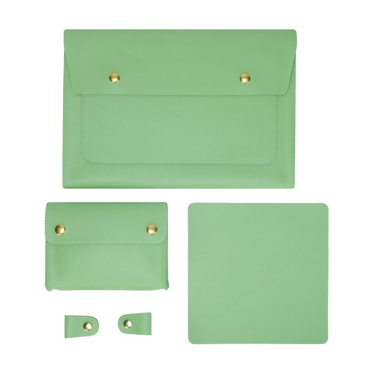 S178 3 In 1 Leather Waterproof Laptop Liner Bag, Size: 13 inches(Avocado Green) - 13.3 inch by PMC Jewellery | Online Shopping South Africa | PMC Jewellery | Buy Now Pay Later Mobicred