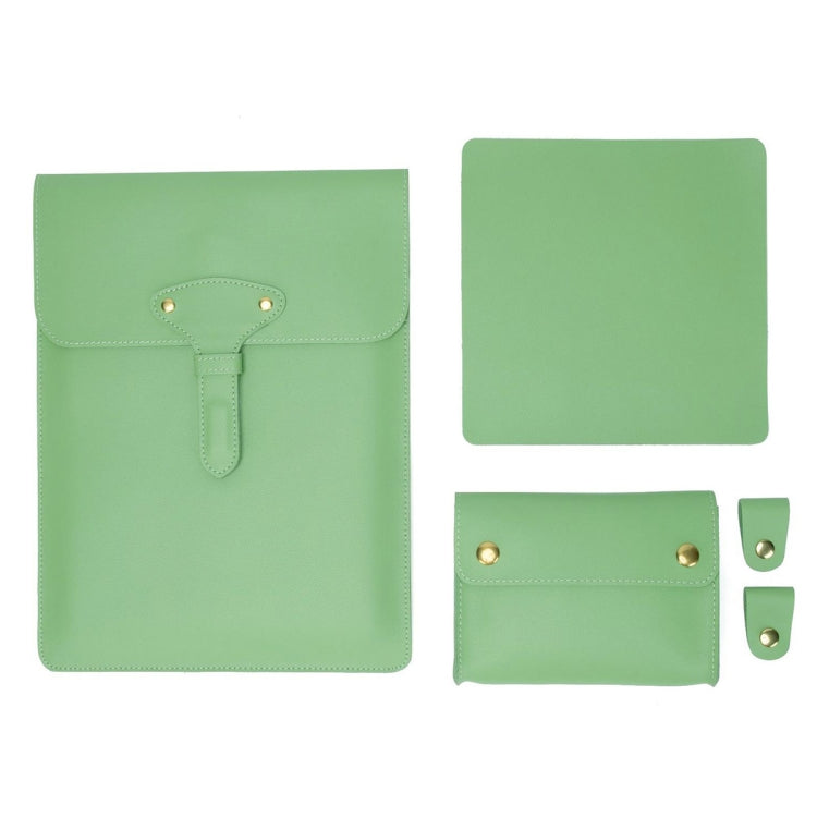 S177 3 In 1 Leather Waterproof Laptop Liner Bags, Size: 13 inches(Avocado Green) - 13.3 inch by PMC Jewellery | Online Shopping South Africa | PMC Jewellery | Buy Now Pay Later Mobicred