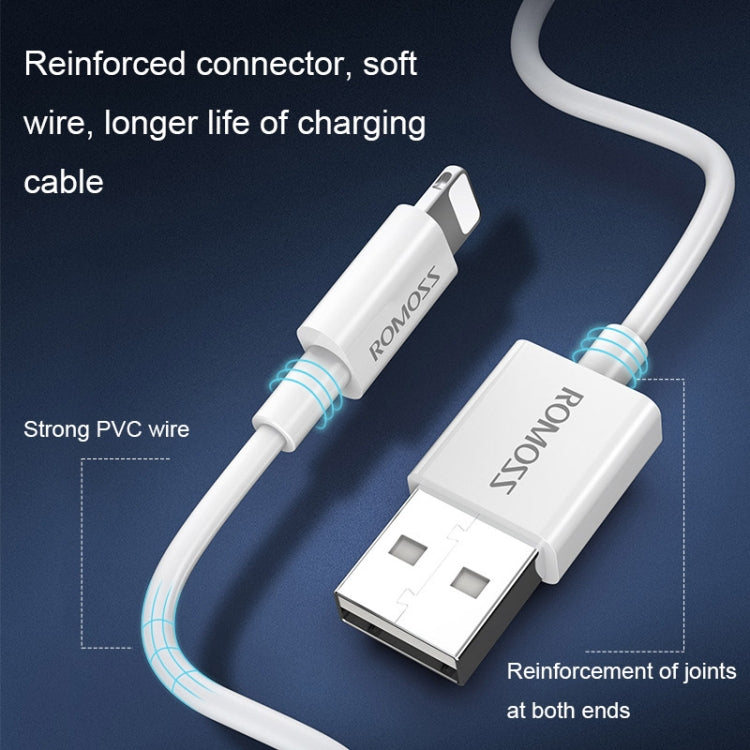 ROMOSS CB12 2.4A Mobile Phone USB Charging Data Cable for iPhone, Length: 0.2m - Normal Style Cable by ROMOSS | Online Shopping South Africa | PMC Jewellery | Buy Now Pay Later Mobicred