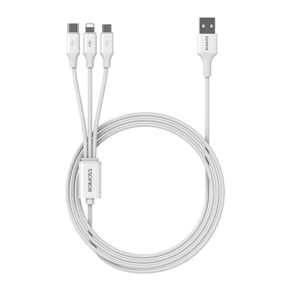 ROMOSS CB251V 3.5A USB To 8 Pin+Type-C+Micro USB 3 In 1 Charging Cable, Length: 0.6m - Multifunction Cable by ROMOSS | Online Shopping South Africa | PMC Jewellery | Buy Now Pay Later Mobicred