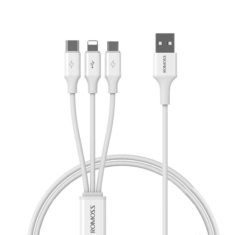 ROMOSS CB251V 3.5A USB To 8 Pin+Type-C+Micro USB 3 In 1 Charging Cable, Length: 1.2m - Multifunction Cable by ROMOSS | Online Shopping South Africa | PMC Jewellery