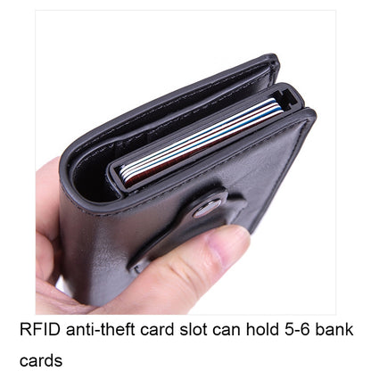 X-80 RFID Anti-theft Brushed Leather Card Holder For AirTag(Black) - Wallet Series by PMC Jewellery | Online Shopping South Africa | PMC Jewellery