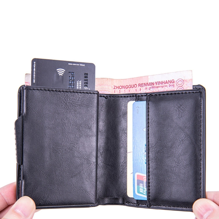 X-80 RFID Anti-theft Brushed Leather Card Holder For AirTag(Black) - Wallet Series by PMC Jewellery | Online Shopping South Africa | PMC Jewellery