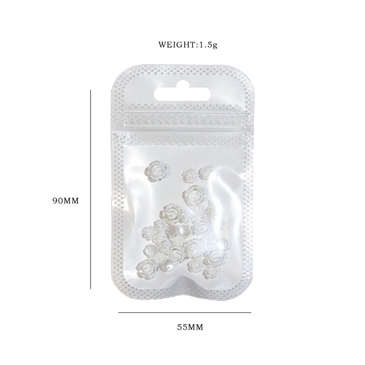 SP0473 30Pcs/Pack 3D Camellia Nail Art Decorative Rhinestones(Transparent) - Nail Stickers by PMC Jewellery | Online Shopping South Africa | PMC Jewellery | Buy Now Pay Later Mobicred