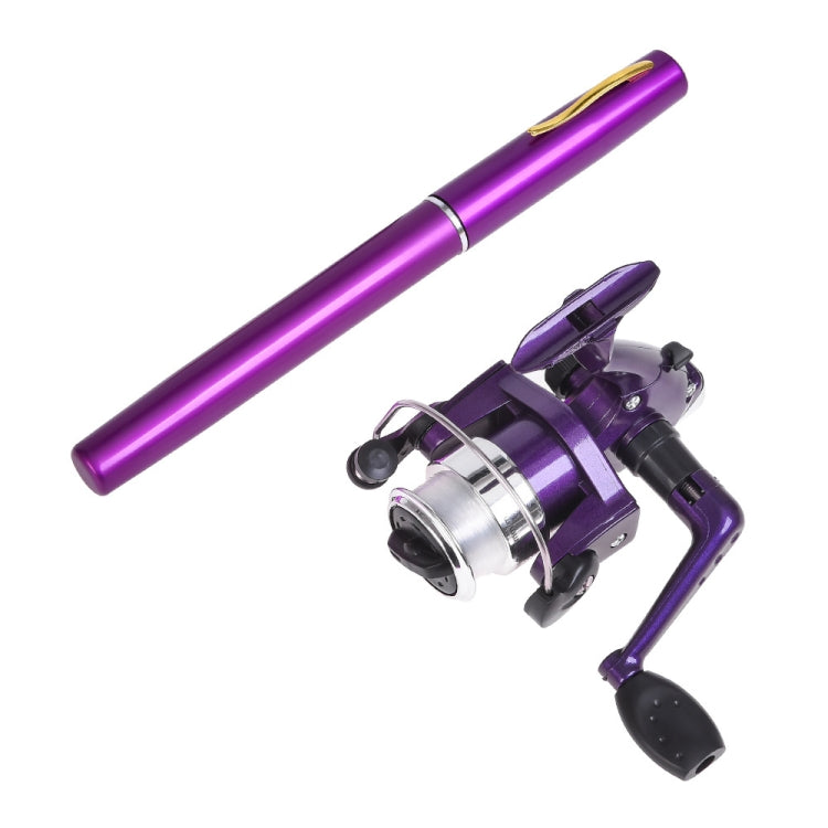 LEO Pen Type Fishing Rod & Spinning Wheel Fishing Reel Portable Pocket Fishing Gear(H8022PU Purple) - Fishing Rods & Accessories by LEO | Online Shopping South Africa | PMC Jewellery