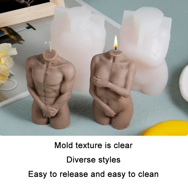 DIY Handmade Scented Candle Body Silicone Mold(Holding Hand Man) - Arts & Crafts by PMC Jewellery | Online Shopping South Africa | PMC Jewellery