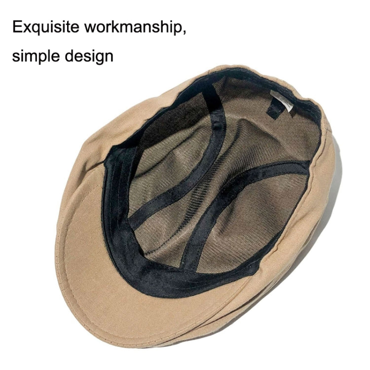 Retro Forward Cap Linen Cap Spring And Summer Beret(Dark Khaki) - Peaked Cap by PMC Jewellery | Online Shopping South Africa | PMC Jewellery