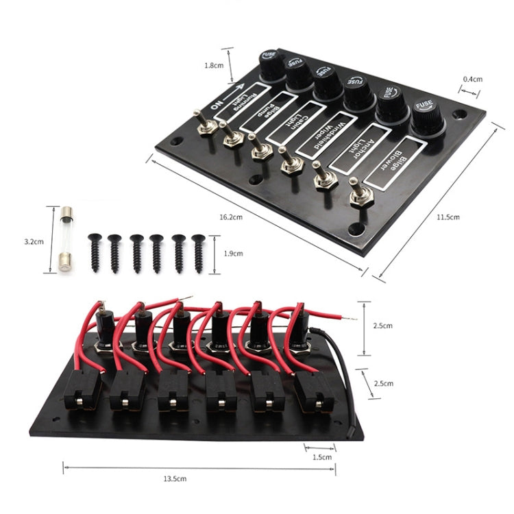 6 Groups Shake Switch AOS3045 Switch Panel Marine Retrofit Each With Independent Fuse Protection - Car Switches by PMC Jewellery | Online Shopping South Africa | PMC Jewellery | Buy Now Pay Later Mobicred