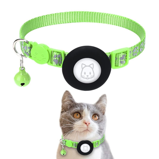 Pet Cat Reflective Collar with Bell for Airtag Tracker(Light Green) - Pet Series by PMC Jewellery | Online Shopping South Africa | PMC Jewellery