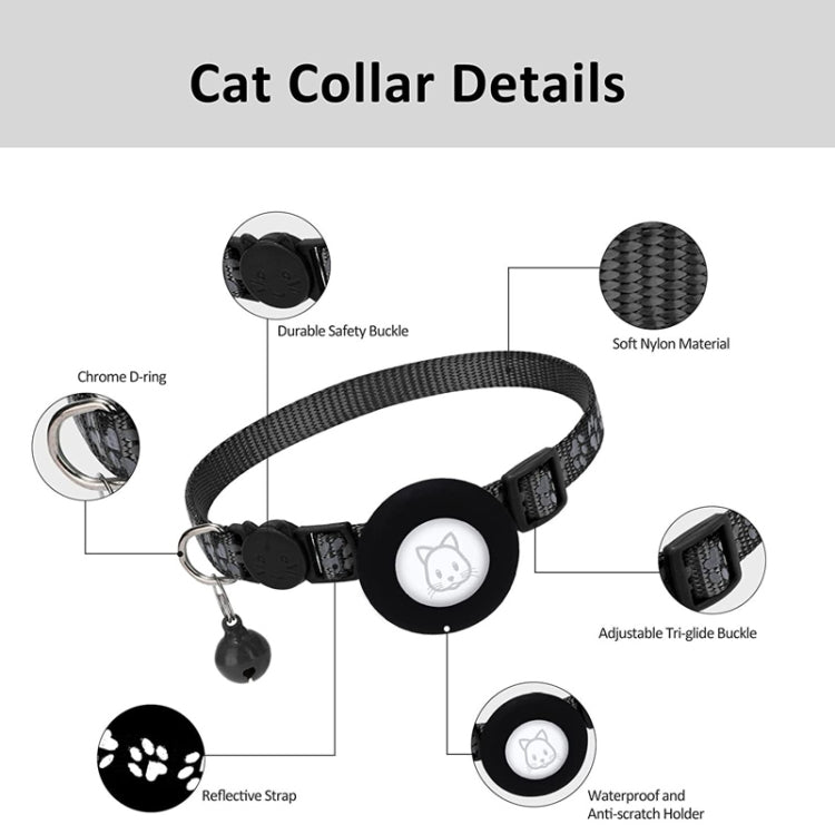 Pet Cat Reflective Collar with Bell for Airtag Tracker(Orange) - Pet Series by PMC Jewellery | Online Shopping South Africa | PMC Jewellery