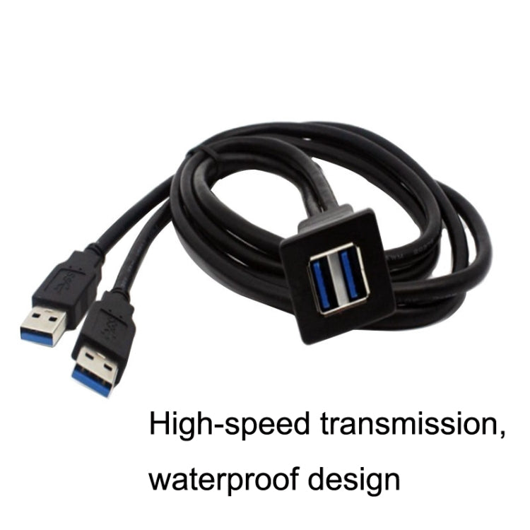 RF-56 Dual-port USB3.0 Waterproof Cable Car Dashboard Audio Extension Line, Cable Length: 1m - DIY Cables by PMC Jewellery | Online Shopping South Africa | PMC Jewellery