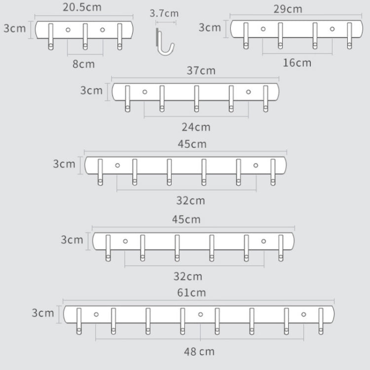 304 Stainless Steel No Punching Door Rear Coat Hook, Specification: 4 Hooks - Shelf & Hooks by PMC Jewellery | Online Shopping South Africa | PMC Jewellery