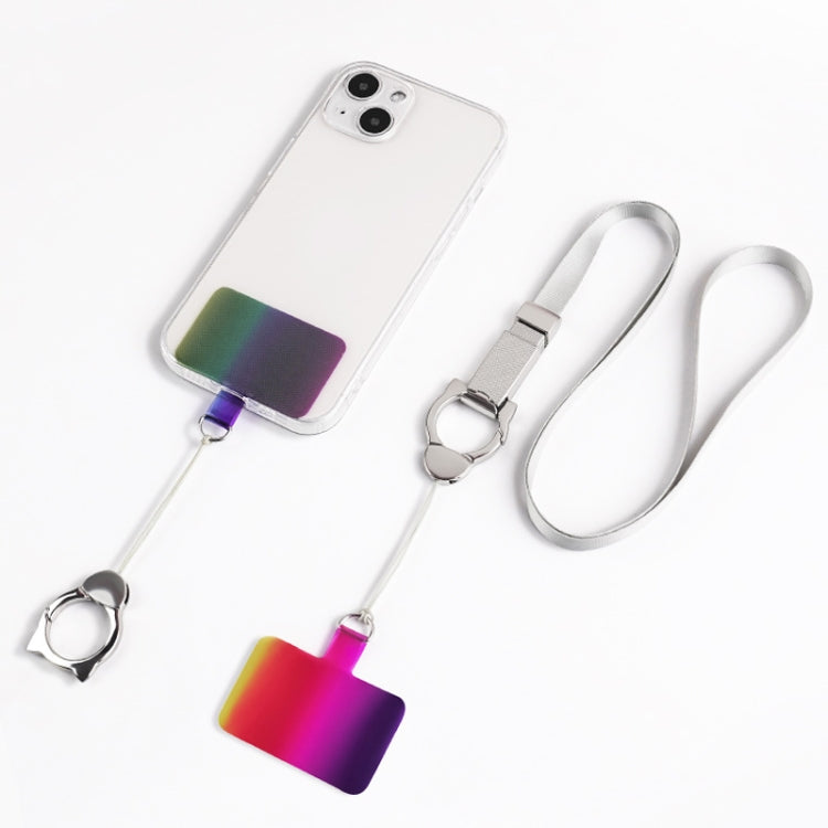 2 PCS Universal Phone Lanyard Rainbow Gasket Patch Back Stick(Silver Metal D Buckle) - Others Accessories by PMC Jewellery | Online Shopping South Africa | PMC Jewellery