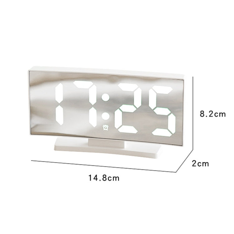 669 Multifunctional LED Curved Screen Desktop Electronic Clock(White Shell White Light) - Alarm Clocks by PMC Jewellery | Online Shopping South Africa | PMC Jewellery