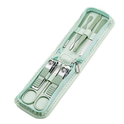 Stainless Steel Nail Clipper Nail Art Tool Set, Color: 7 PCS/Set (Green) - Nail Clipper by PMC Jewellery | Online Shopping South Africa | PMC Jewellery | Buy Now Pay Later Mobicred