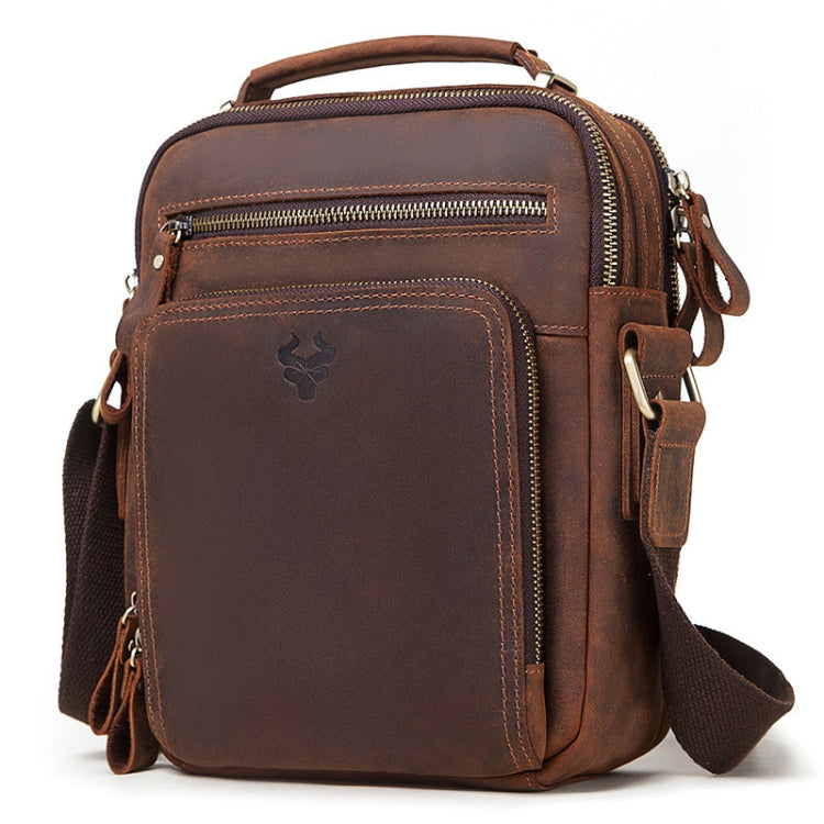 HUMERPAUL MH573 Men Shoulder Bag Leather Messengers Bag(Brown) - Single-shoulder Bags by HUMERPAUL | Online Shopping South Africa | PMC Jewellery